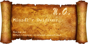 Miszár Ovidiusz névjegykártya